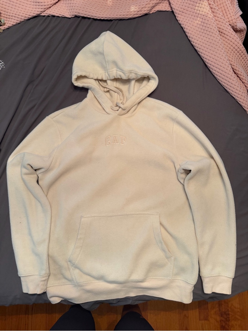 GAP Cream Fleece Pullover Hoodie